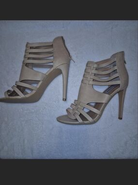 Steve Madden Beige Strappy High Heel Sandals